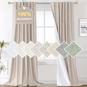 H.VERSAILTEX 100% Blackout Curtains 84 Inches Long