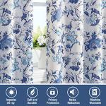 Floral Print Blackout Curtains - 84 Inch Set