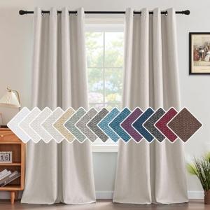 Heather Ivory Linen Blackout Curtain 84 Inches