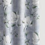 Light Grey Floral Blackout Curtains - 84 Inches, 2 Panels