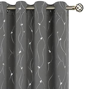 Dark Grey Blackout Curtains, 84 Inch, 2 Panels