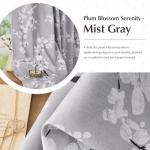 Blackout Floral Curtains - 84” Grey Drapes