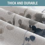 Blue Floral Linen Blackout Curtains, 84 Inches Long