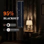 Light Grey Floral Blackout Curtains - 84 Inches, 2 Panels