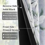 Light Grey Floral Blackout Curtains - 84 Inches, 2 Panels