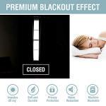 Blue Floral Linen Blackout Curtains, 84 Inches Long