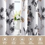 Floral Blackout Curtains - 84 Inch Drapes, Grey/Taupe