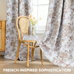 Floral Blackout Curtains 84 Inch Set, 2 Panels