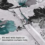 Blackout Tie Up Kitchen Curtains - Grey Teal Pattern