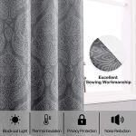 Ombre Blackout Curtains with Damask Pattern, Set of 2