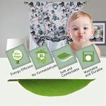 Blackout Tie Up Kitchen Curtains - Grey Teal Pattern