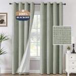 H.VERSAILTEX Heathered Sage Blackout Curtains - 2 Panels