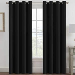 H.VERSAILTEX Blackout Curtains for Bedroom - Jet Black