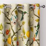 Vintage Hummingbird Blackout Curtains, 84 Inches, 2 Panels