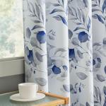 Blue Floral 100% Blackout Curtains - 84 Inches