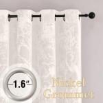 Ivory Floral Velvet Curtains, 96 Inches, 2 Panels