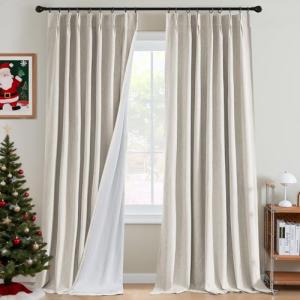 H.VERSAILTEX 108-Inch Full Blackout Curtains - Heather Ivory
