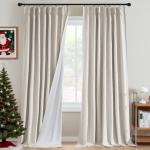 H.VERSAILTEX 108-Inch Full Blackout Curtains - Heather Ivory
