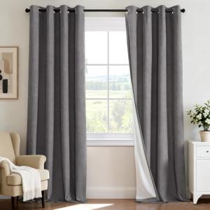 H.VERSAILTEX 100% Blackout Curtains, 84 Inches, Grey