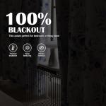 Blue Floral 100% Blackout Curtains - 84 Inches