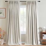 H.VERSAILTEX 108-Inch Full Blackout Curtains - Heather Ivory