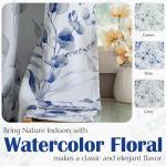 Blue Floral 100% Blackout Curtains - 84 Inches