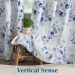Blue Floral 100% Blackout Curtains - 84 Inches