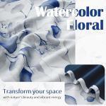 Blue Floral 100% Blackout Curtains - 84 Inches