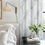 Blackout Curtains 84 Inches - Green Branch Print