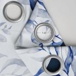 Blue Floral 100% Blackout Curtains - 84 Inches