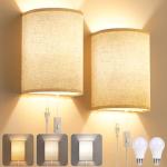 Set of 2 Plug-in Wall Sconces with Switch