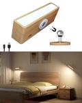 Dimmable Battery Operated Wooden Wall Sconces