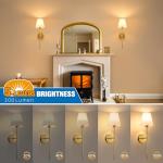 Rechargeable Gold Wall Sconce Set with Remote