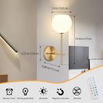 Gold Rechargeable Wall Sconces with RGB Remote Lights