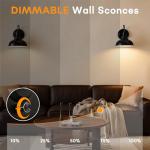 Dimmable Gooseneck Wall Sconces - Set of Two