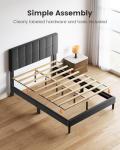 Strong Queen Bed Frame with Upholstered Headboard