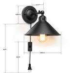 AEOREAL Black Plug-In Wall Sconce Light Fixture