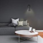 Dimmable Matte Black Wall Sconce with Walnut Accent