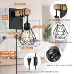 Lomoky Vintage Wood Plug-in Wall Sconces, Set of 2