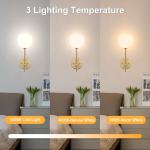 Gold Rechargeable Wall Sconces with RGB Remote Lights