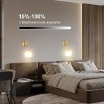 Gold Rechargeable Wall Sconces with RGB Remote Lights