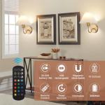 Set of 2 Wireless Pleated Shade Wall Sconces