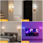 Gold Crystal Rechargeable Wall Sconces Set of 2