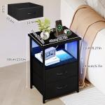 Fixwal LED Nightstand with Charging Station and Storage