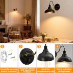 Dimmable Gooseneck Wall Sconces - Set of Two