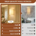 Wireless Rechargeable Wall Sconce Set with Remote