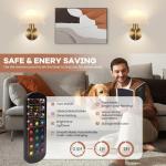 Set of 2 Wireless Pleated Shade Wall Sconces