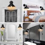 AEOREAL Black Plug-In Wall Sconce Light Fixture