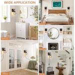 Lomoky Vintage Wood Plug-in Wall Sconces, Set of 2