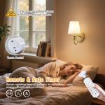 Rechargeable Wireless Wall Sconces with Remote - Set of 2